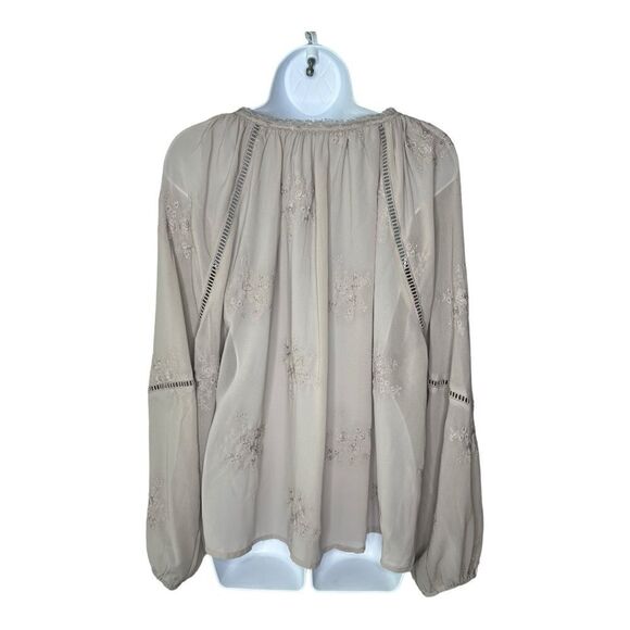 DEX Womens 1X Crochet Inset Embroidered Boho Top NWT - Picture 9 of 13